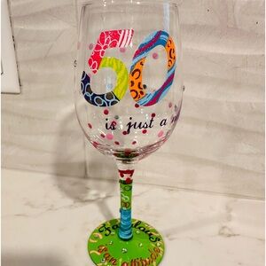 Perfect gift for 50th birthday celebration, bling wine glass for her